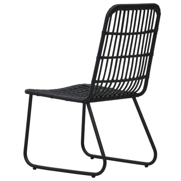  Gartenstühle 2 Stk. Poly Rattan Schwarz