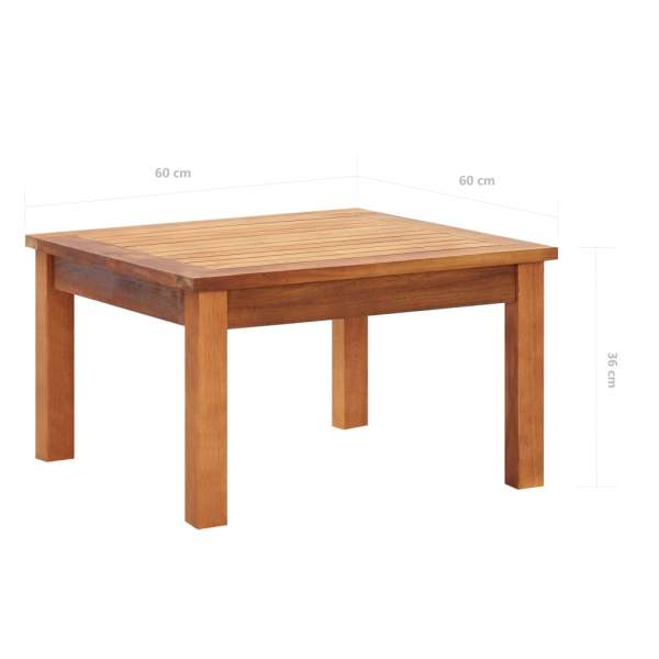  Garten-Couchtisch 60 x 60 x 36 cm Massivholz Akazie  