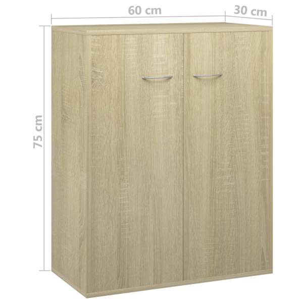 Sideboard Sonoma-Eiche 60x30x75 cm Holzwerkstoff