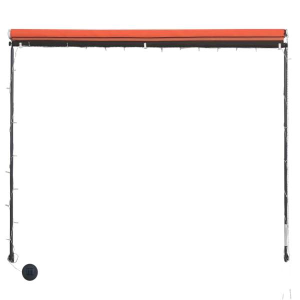  Einziehbare Markise mit LED 250x150 cm Orange und Braun