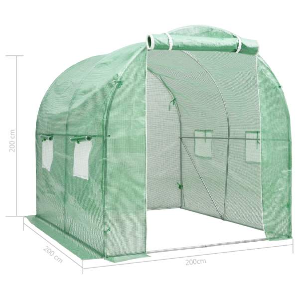  Gewächshaus 4 m² 2x2x2 m