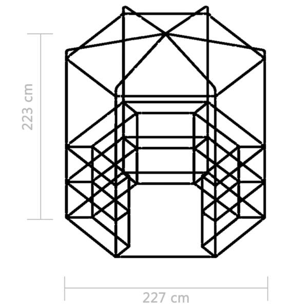  Gewächshaus mit Ablagen Stahl 227x223 cm