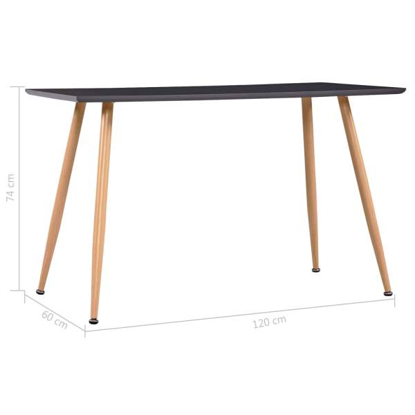  Esstisch Grau und Eichefarben 120×60×74 cm MDF