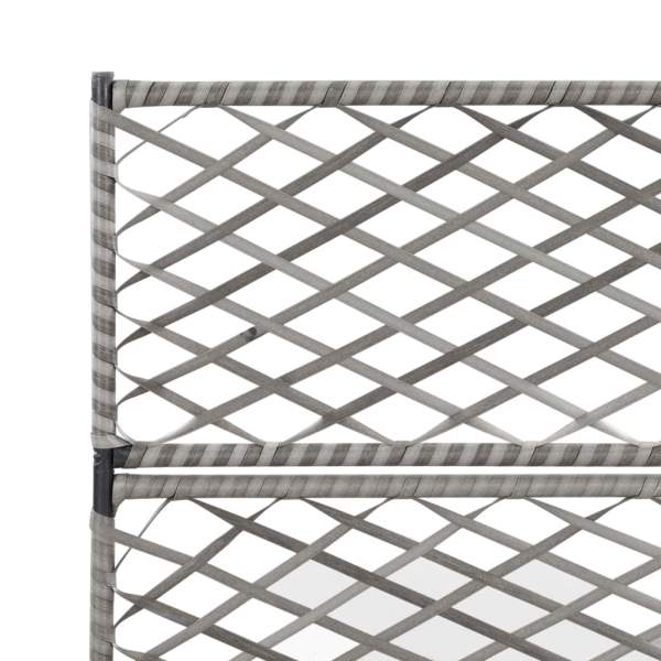  Pflanzkübel mit Rankgitter 3 Töpfe 83×30×130cm Poly Rattan Grau