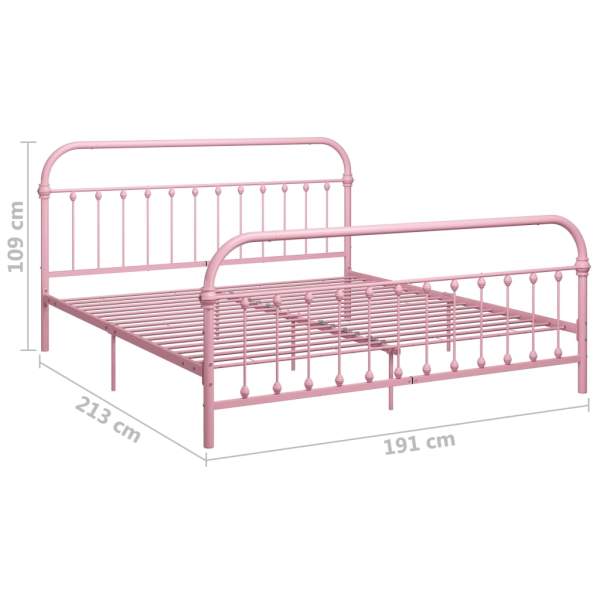  Bettgestell Rosa Metall 180x200 cm
