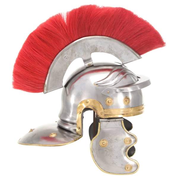  Römischer Soldaten-Helm Antik Replik für LARP Silbern Stahl 