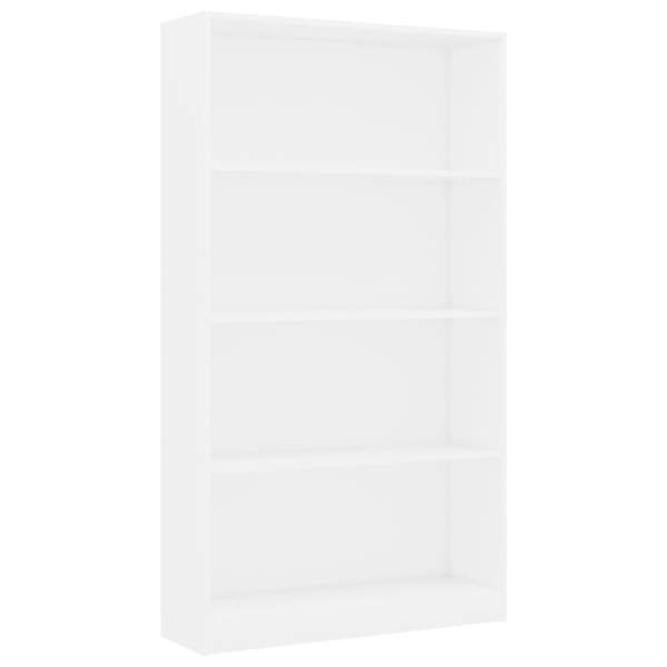  Bücherregal 4 Fächer Weiß 80x24x142 cm Holzwerkstoff