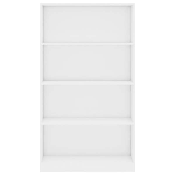  Bücherregal 4 Fächer Hochglanz-Weiß 80x24x142 cm Holzwerkstoff