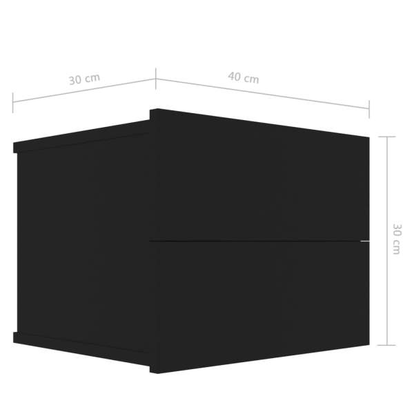  Nachttisch Schwarz 40x30x30 cm Holzwerkstoff