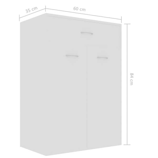  Schuhschrank Weiß 60×35×84 cm Holzwerkstoff