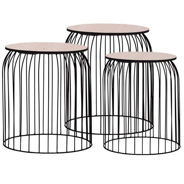  Couchtische 3 Stk. Schwarz