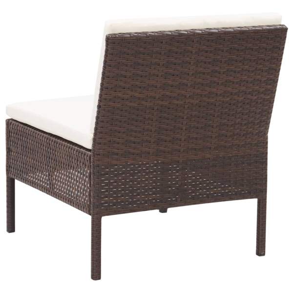 8-tlg. Garten-Lounge-Set mit Auflagen Poly Rattan Braun