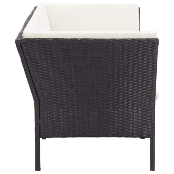  8-tlg. Garten-Lounge-Set mit Auflagen Poly Rattan Schwarz