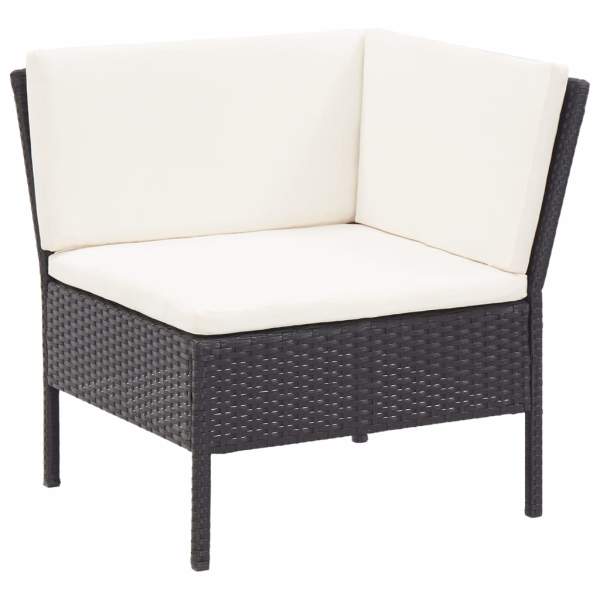  8-tlg. Garten-Lounge-Set mit Auflagen Poly Rattan Schwarz