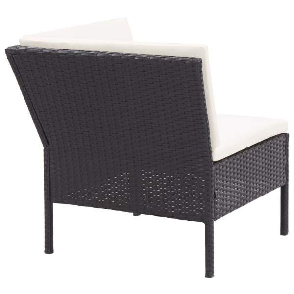  8-tlg. Garten-Lounge-Set mit Auflagen Poly Rattan Schwarz