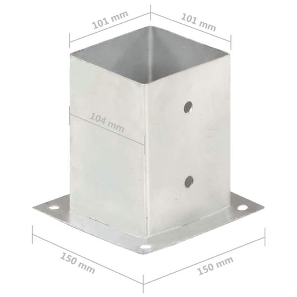 Pfostenanker 4 Stk. Metall 101 mm