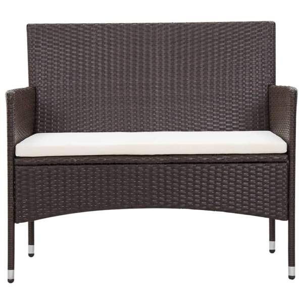  6-tlg. Garten-Lounge-Set mit Auflagen Poly Rattan Braun