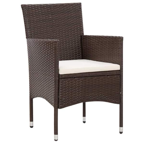  6-tlg. Garten-Lounge-Set mit Auflagen Poly Rattan Braun