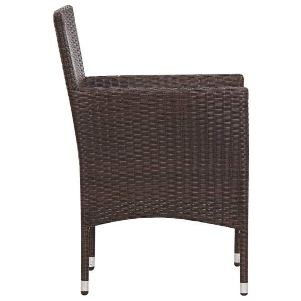  6-tlg. Garten-Lounge-Set mit Auflagen Poly Rattan Braun