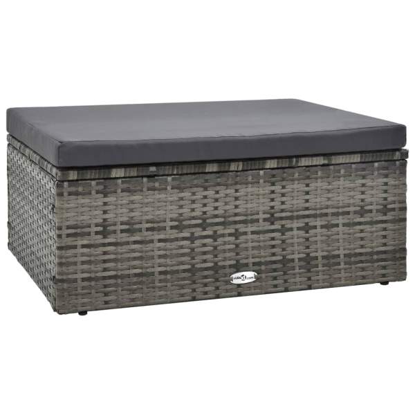  5-tlg. Garten-Lounge-Set mit Auflagen Poly Rattan Grau