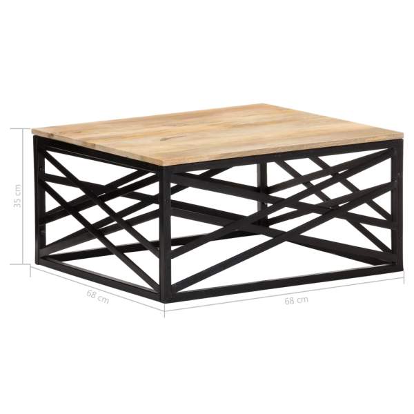  Couchtisch 68 x 68 x 35 cm Massivholz Mango
