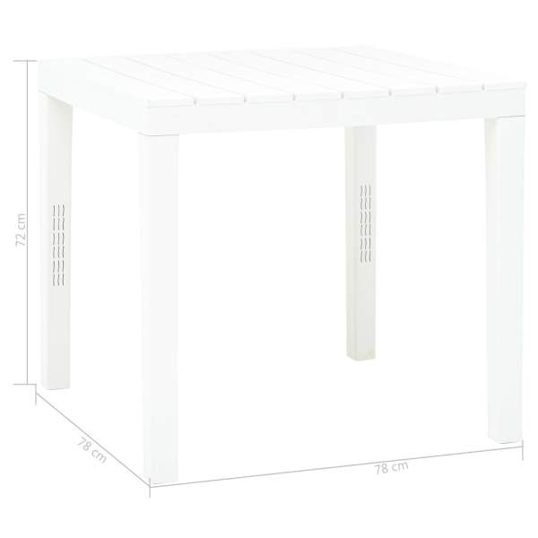  Gartentisch Weiß 78 x 78 x 72 cm Kunststoff