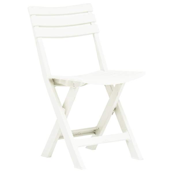  Klappbare Gartenstühle 2 Stk. Kunststoff Weiß