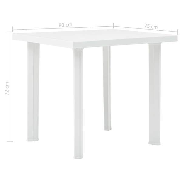  Gartentisch Weiß 80 x 75 x 72 cm Kunststoff
