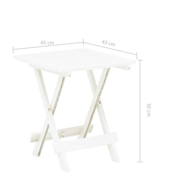  Gartentisch Klappbar Weiß 45x43x50 cm Kunststoff 