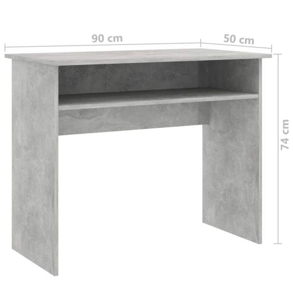  Schreibtisch Betongrau 90x50x74 cm Holzwerkstoff