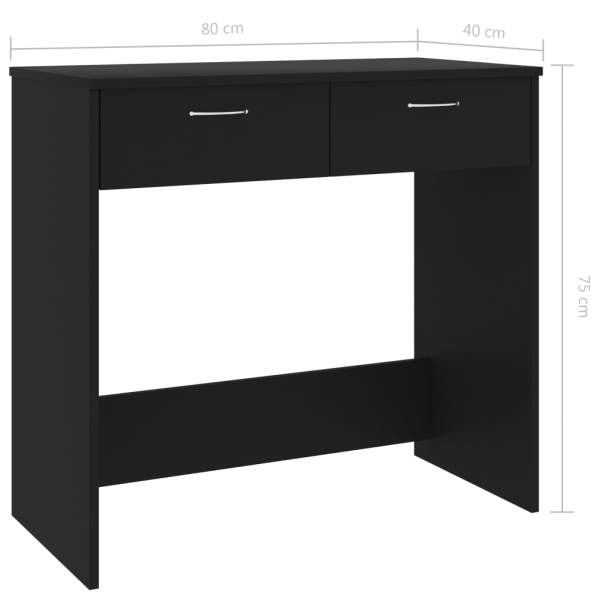  Schreibtisch Schwarz 80x40x75 cm Holzwerkstoff