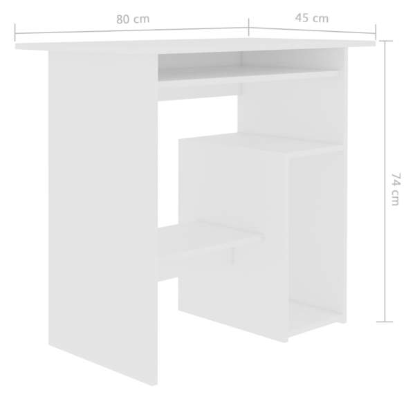  Schreibtisch Weiß 80x45x74 cm Holzwerkstoff