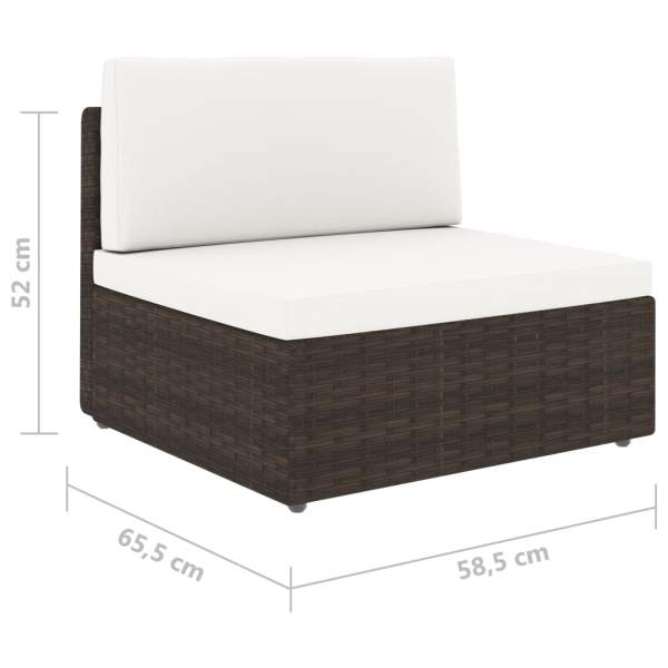 Modulares 2-Sitzer-Sofa Poly Rattan Braun