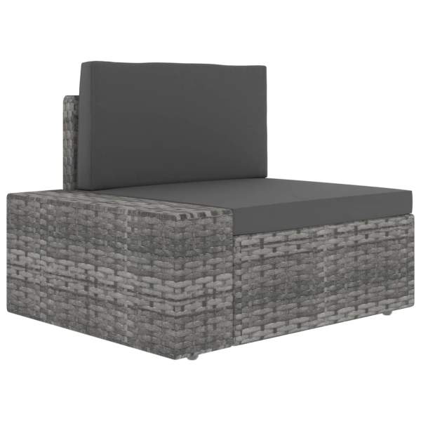  Modulares 2-Sitzer-Sofa Poly Rattan Grau