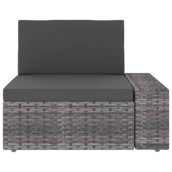  Modulares 3-Sitzer-Sofa Poly Rattan Grau