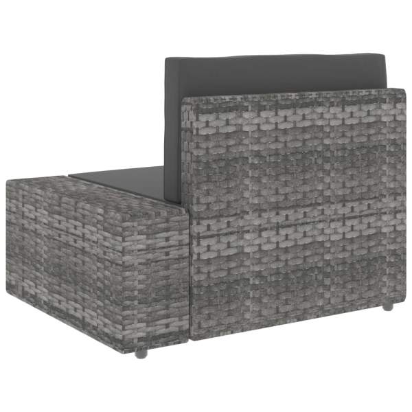  Modulares 3-Sitzer-Sofa Poly Rattan Grau