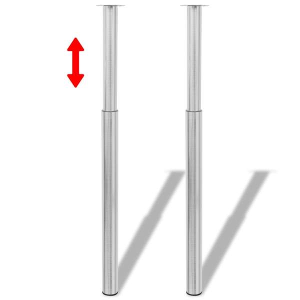  Teleskopische Tischbeine 4 Stk. Gebürstetes Nickel 710-1100 mm