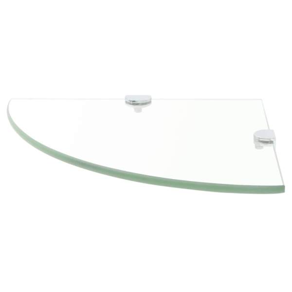  Eckregale 2 Stk. mit verchromten Halterungen Glas Transparent