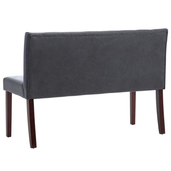  Sitzbank 128,5 cm Grau Wildleder-Optik
