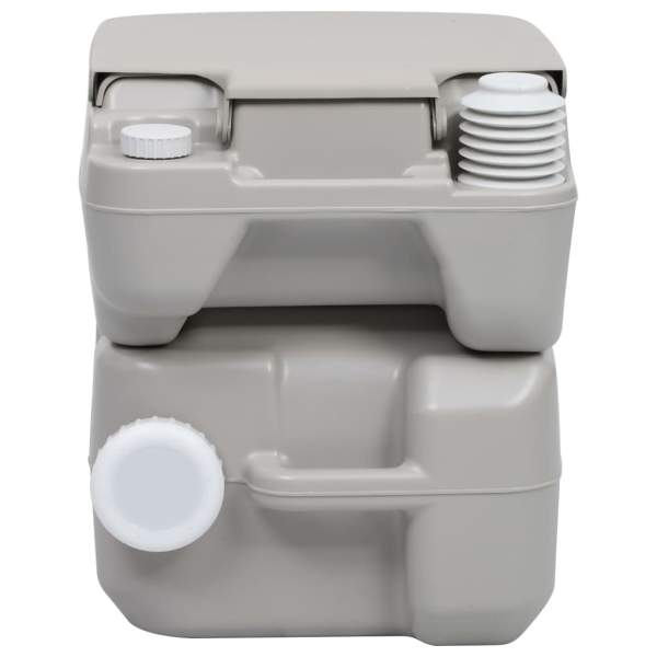  Tragbare Campingtoilette Grau 20 + 10 L