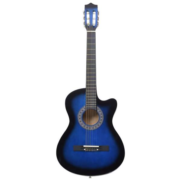  Western-Akustik-Gitarrenset mit 6 Saiten Blau 38"