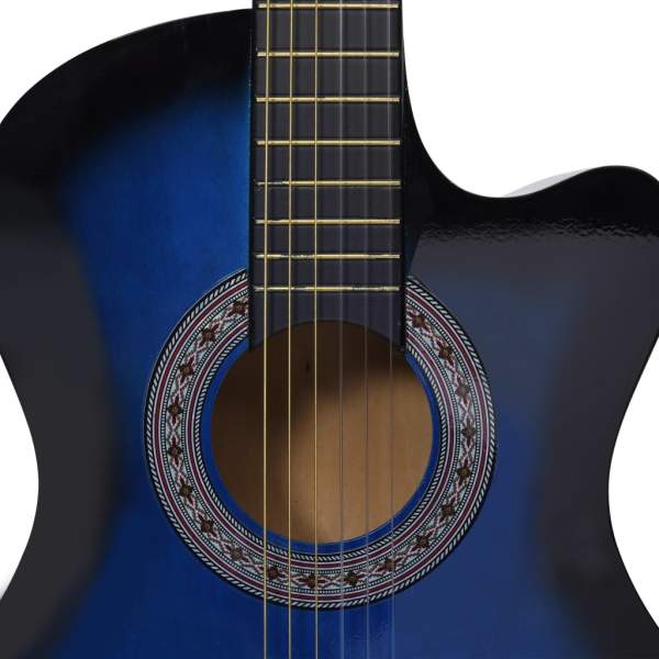  Western-Akustik-Gitarrenset mit 6 Saiten Blau 38"