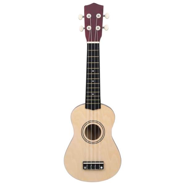  Sopran-Ukulele-Set mit Tasche für Kinder Helles Holz 21"