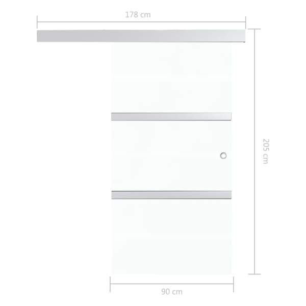  Schiebetür ESG-Glas und Aluminium 178 cm Silbern