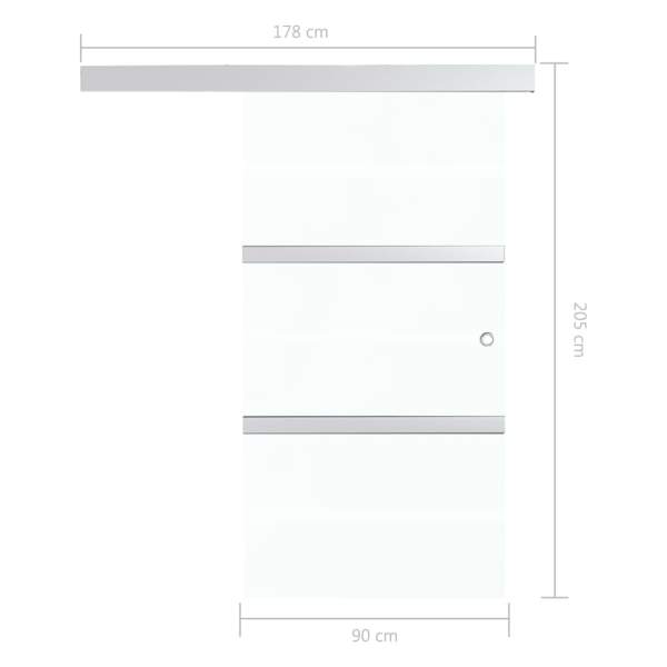  Schiebetür mit Softclose ESG-Glas und Aluminium 90x205 cm