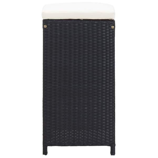 9-tlg. Gartenbar-Set Poly Rattan Schwarz