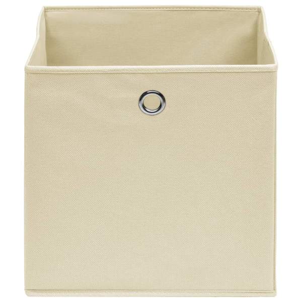  Aufbewahrungsboxen 10 Stk. Creme 32x32x32 cm Stoff