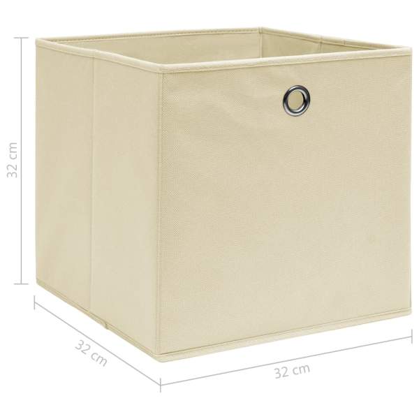  Aufbewahrungsboxen 10 Stk. Creme 32x32x32 cm Stoff