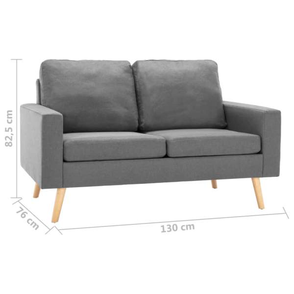  2-Sitzer-Sofa Hellgrau Stoff