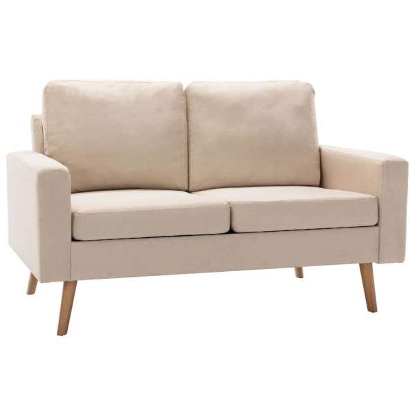  2-Sitzer-Sofa Creme Stoff